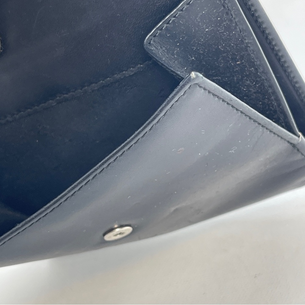 Salvatore Ferragamo Black Leather Multifold Wallet with Silver Buckle - Picture 14 of 14